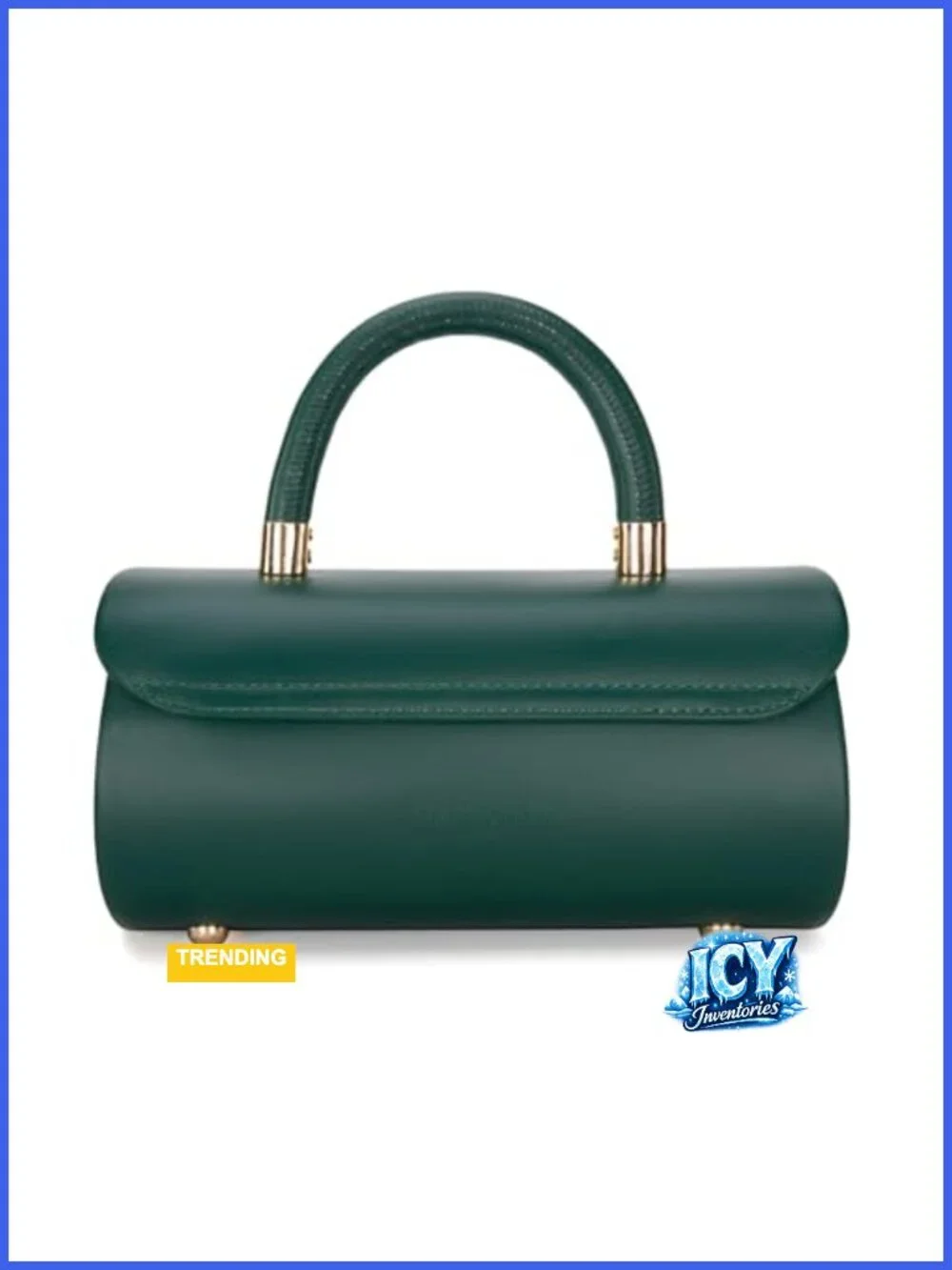 Vegan Leather Mini Barrel Crossbody Bag with Top Handle & Adjustable Strap